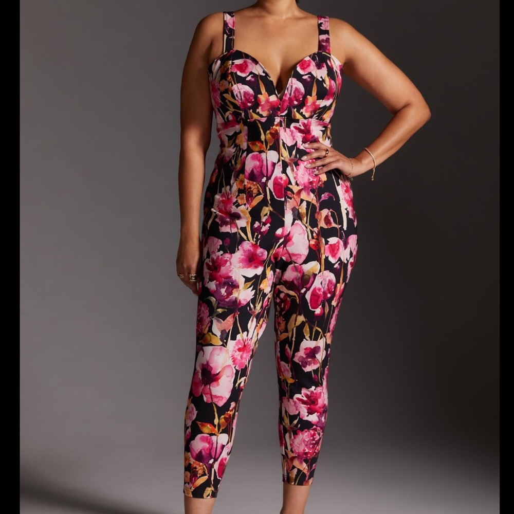 Anthropologie Floral Jumpsuit